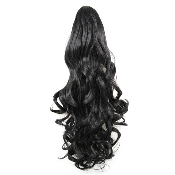 Ponytail Ponytail with hair clip, Curly - black #1 - Hair Accessories | Fashiongirl
