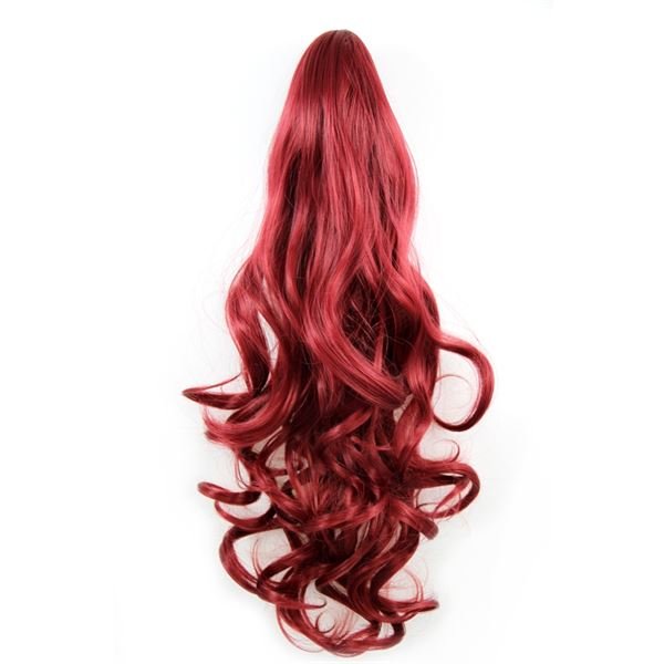 Queue de cheval Queue de cheval avec barrette, bouclée - rouge brun n° 33 - | Fashiongirl