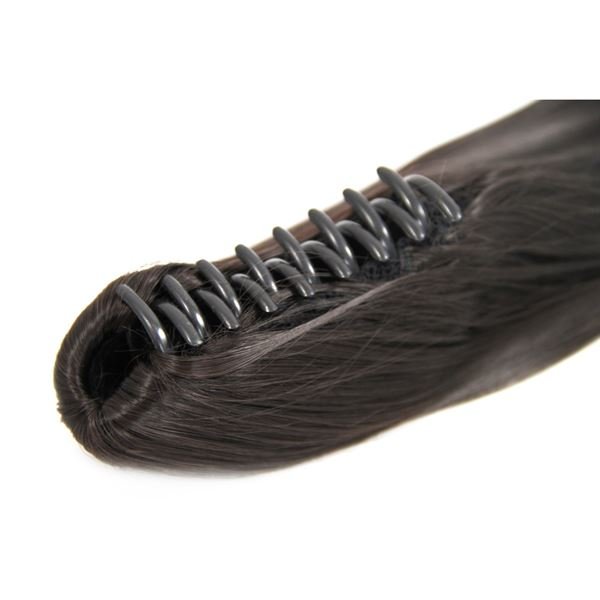 Queue de cheval avec barrette, droite - brun foncé n° 2 - | Fashiongirl