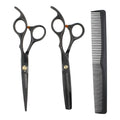 Ciseaux de coiffure professionnels avec peigne, noir - Outil de coiffure | Fashiongirl