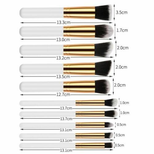 Pinceaux de maquillage PRO Blanc / Or 10 pièces - | Fashiongirl