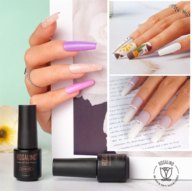 ROSALIND 38 - Piece Gel Nail Polish Set with 35 Colours + Base Coat &amp; Top Coats (38 x 5 ml) - | Fashiongirl