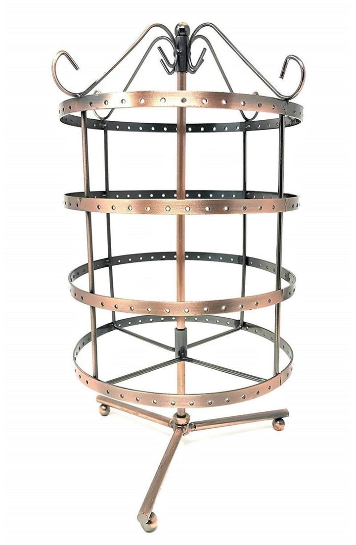 Rotating Jewellery stand for earrings with 4 tiers, bronze - | Fashiongirl
