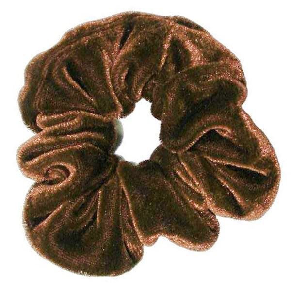 Scrunchie Hair elastic in velour - Medium brown - Hair Accessories