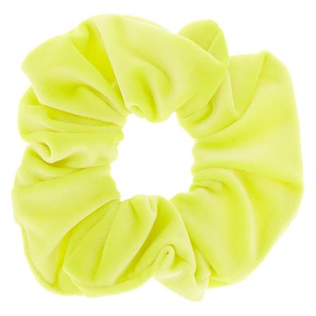 Scrunchie - Velour &amp; elastic - Neon Yellow - Hair Accessories