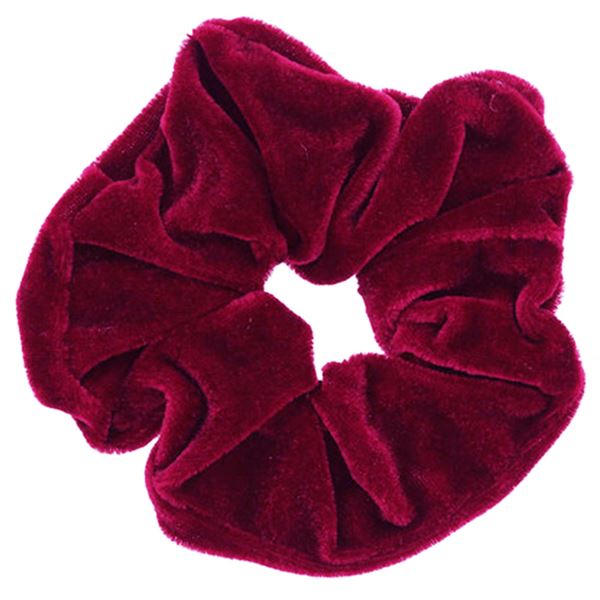 Scrunchie - Velour &amp; elastic - Red - Hair Accessories