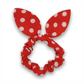 Chouchou avec nœud - Rouge à pois blancs - Accessoires pour cheveux