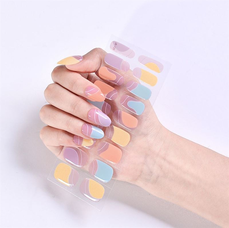 Semi Cured Gel Nail Stickers / Self - adhesive nail polish - Dreamy Pastel (JK - 221) - | Fashiongirl