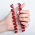 Autocollants pour ongles en gel semi-durcis / Vernis à ongles autocollant - French Ombre rouge (JK - 333) - | Fashiongirl