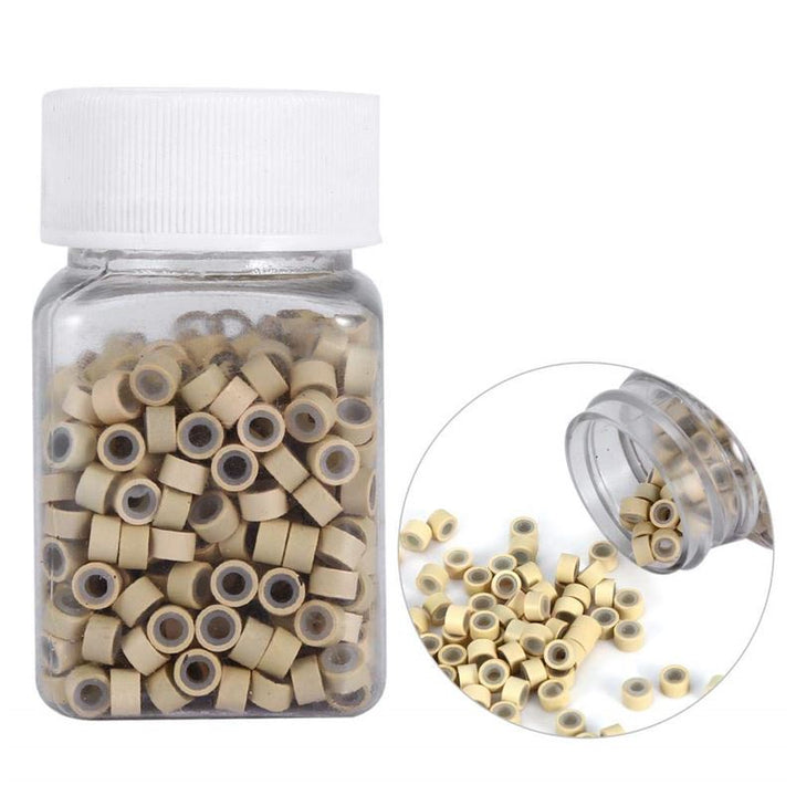 Micro-anneaux en silicone pour extensions - Blond 500 pièces. - | Fashiongirl