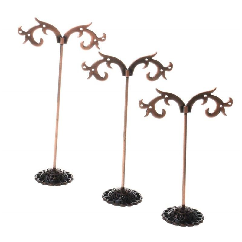 Small jewellery trees for earrings, 3 pcs, bronze - | Fashiongirl