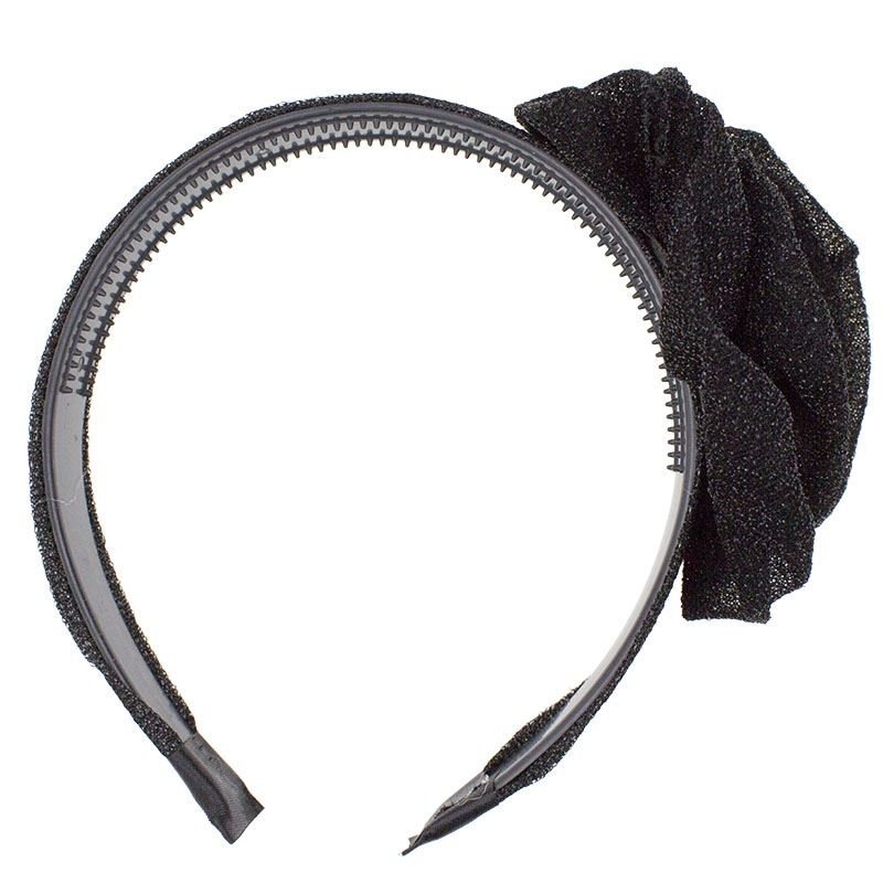 SOHO Bow Glitter Headband - Black - Hair Accessories