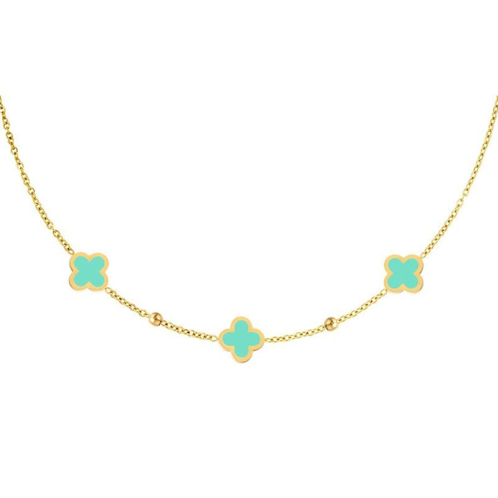 SOHO Clover Necklace - Gold/Green - | Fashiongirl