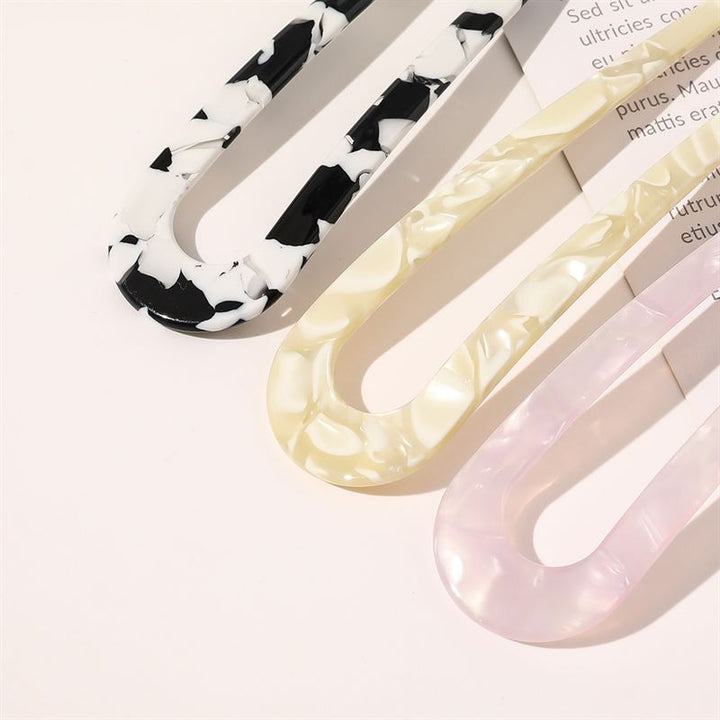 SOHO Dean Hairpin - Black Marble - Hair Accessories | Fashiongirl