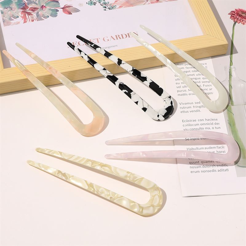 SOHO Dean Hairpin - White Marble - Hair Accessories | Fashiongirl