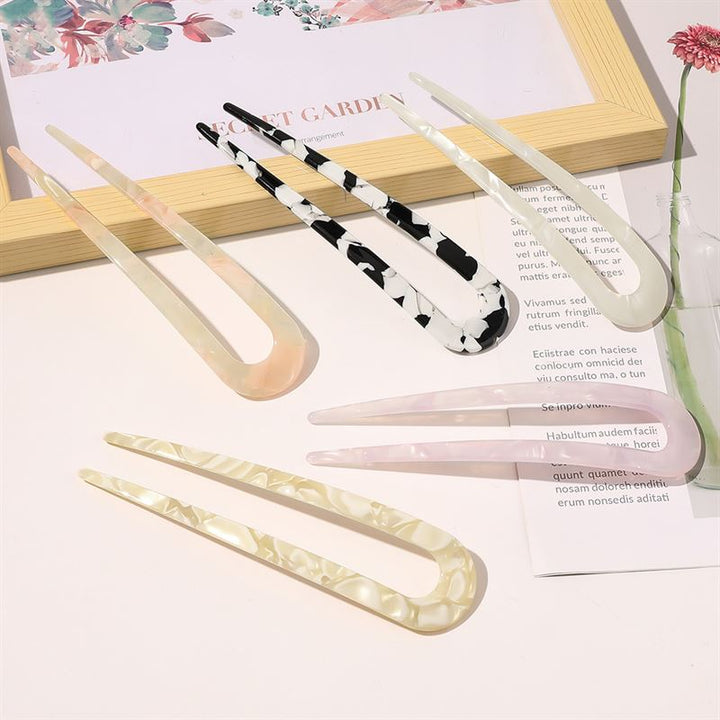 SOHO Dean Hairpin - White Marble - Hair Accessories | Fashiongirl