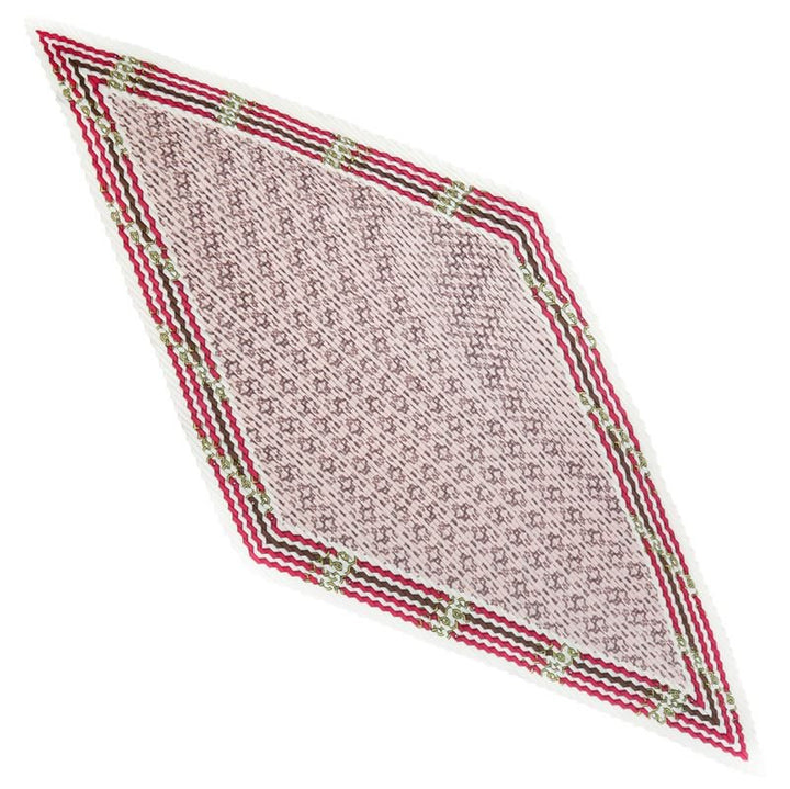 SOHO Diamond Scarf 70 x 70 cm - White/Red - | Fashiongirl