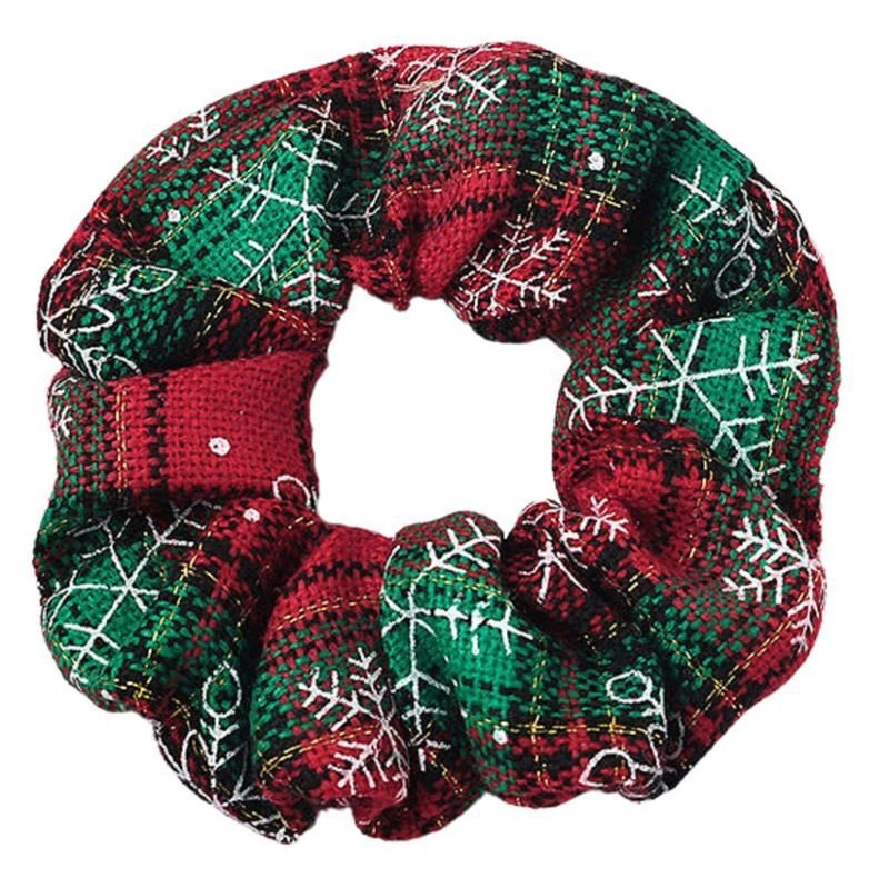 SOHO Edur Christmas Scrunchie - Green / Red - Hair Accessories