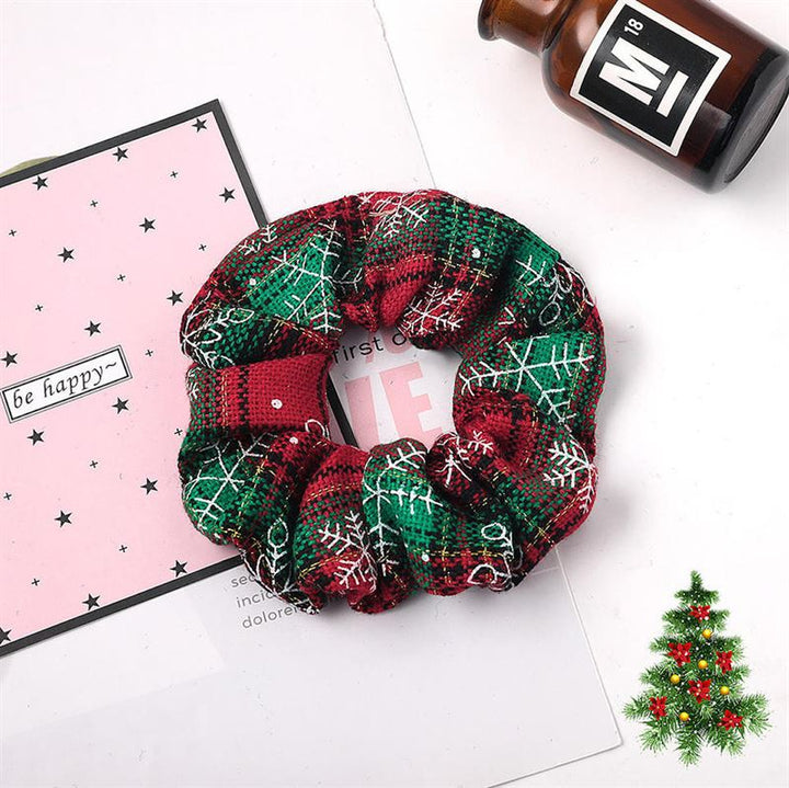 SOHO Edur Christmas Scrunchie - Green / Red - Hair Accessories