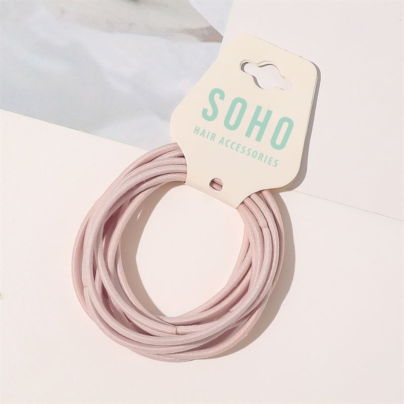 SOHO Ellie Hair Elastic - Pink - Hair Accessories | Fashiongirl