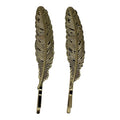 Barrette à plumes SOHO - Or (2 pièces) - | Fashiongirl