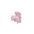 Une mini-pince à cheveux SOHO Hara de couleur pervenche est présentée à côté d'une petite figurine en verre rose et blanc brillant en forme de lapin, toutes deux sur un fond blanc uni.