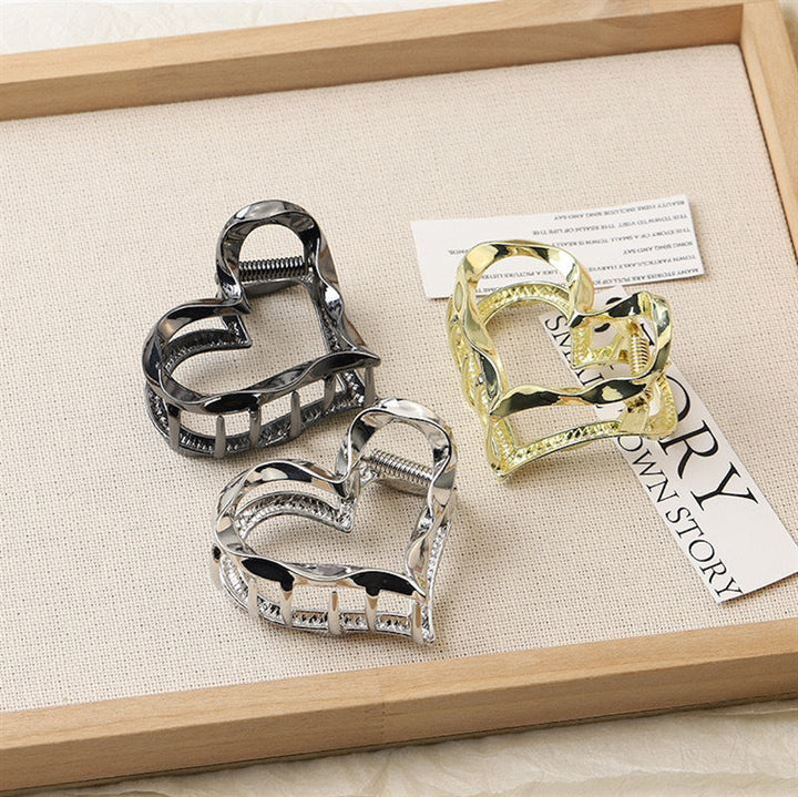 SOHO Heart Metal Hair Claw - Gold - Hair Accessories