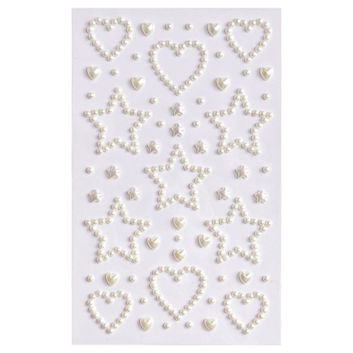 SOHO Hearts & Stars Adhesive Face Beads pour le visage, le maquillage, les ongles, le corps, l'artisanat - Blanc - | Fashiongirl