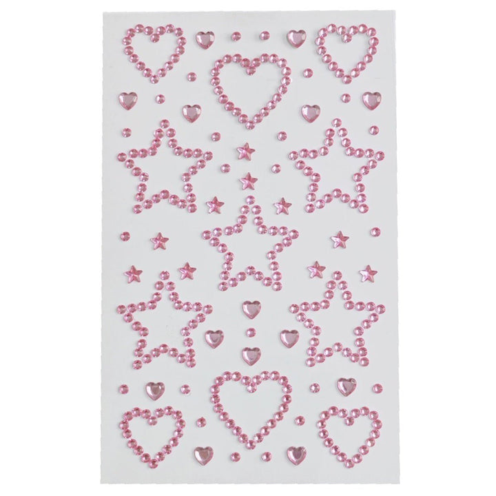 SOHO Hearts & Stars Adhesive Facial Rhinestones pour le visage, le maquillage, les ongles, le corps, l'artisanat - Rose - | Fashiongirl