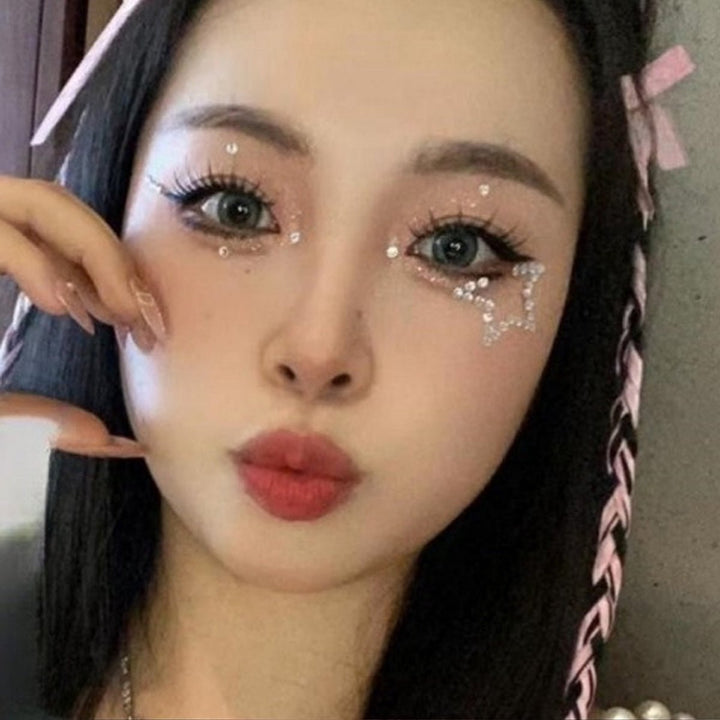 SOHO Hearts & Stars Strass autocollants pour le visage, le maquillage, les ongles, le corps, l'artisanat - Argent - | Fashiongirl