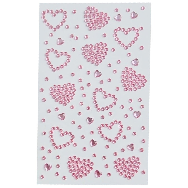 SOHO Hearts Strass autocollants pour le visage, le maquillage, les ongles, le corps, les loisirs créatifs - Rose - | Fashiongirl