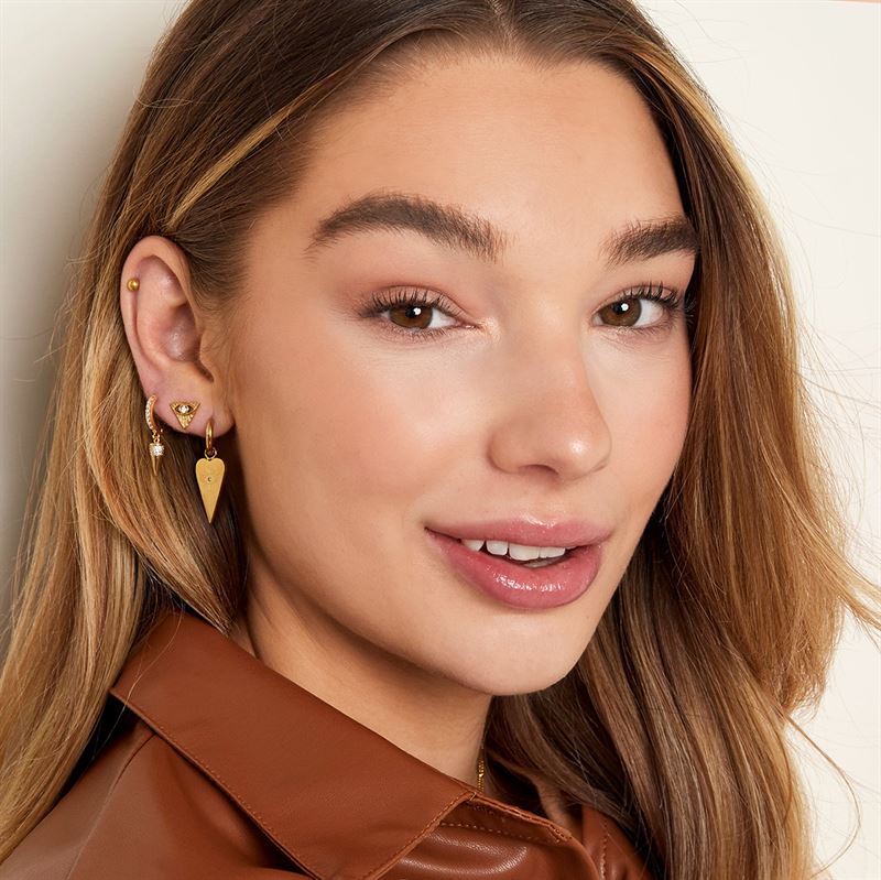 Boucles d'oreilles SOHO avec pendentif œil qui voit tout - Or - | Fashiongirl