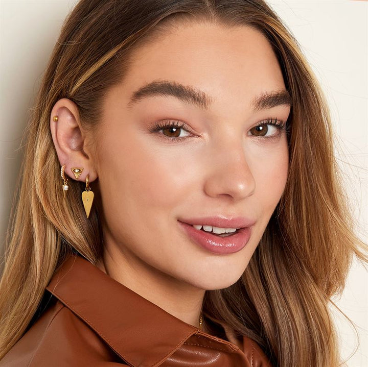 Boucles d'oreilles SOHO avec pendentif œil qui voit tout - Or - | Fashiongirl