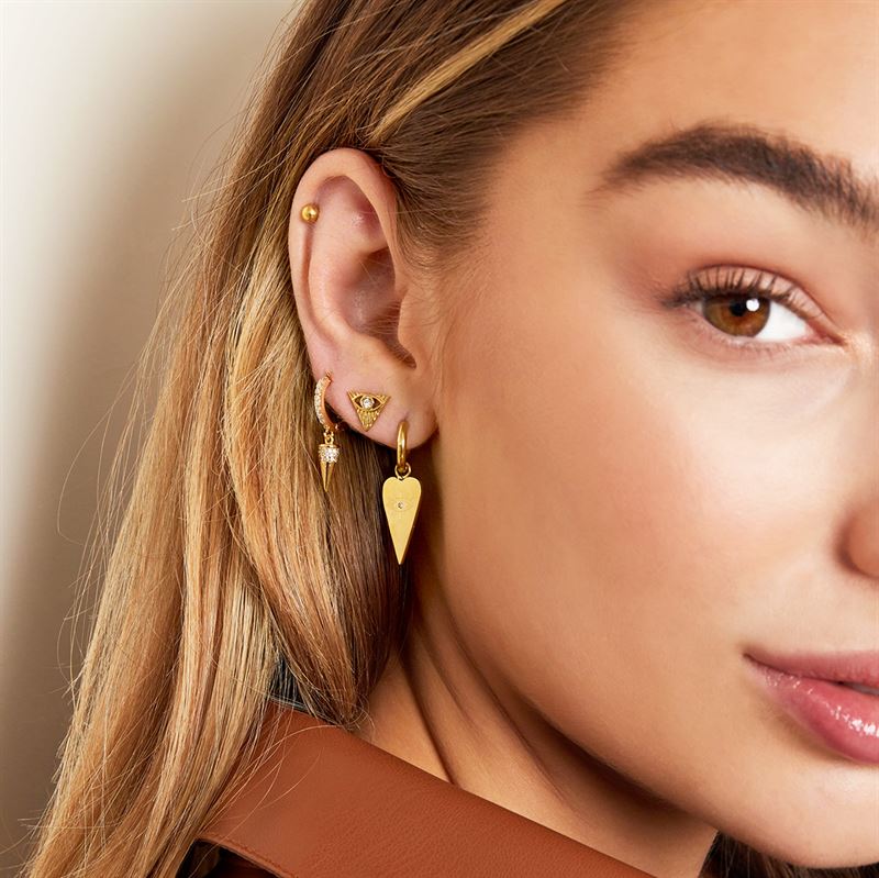 Boucles d'oreilles SOHO avec pendentif œil qui voit tout - Or - | Fashiongirl