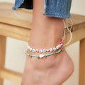 SOHO Ila Pearl Anklet - Turquoise - | Fashiongirl