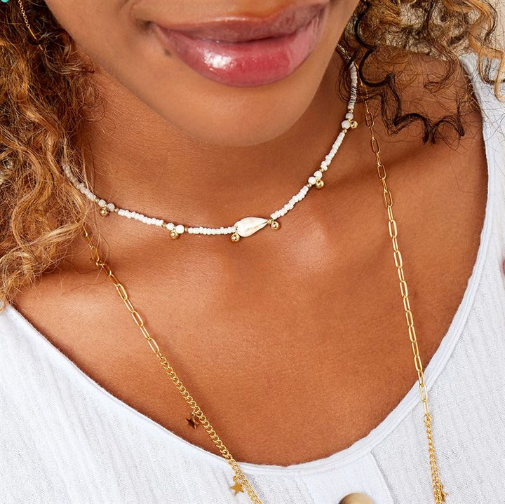 SOHO Ila Pearl Necklace - White - | Fashiongirl