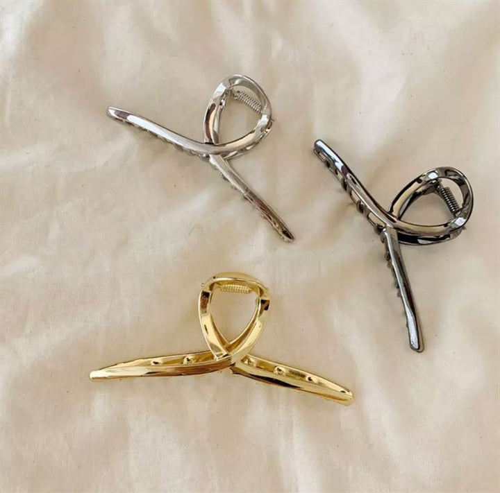 SOHO Iva Metal Hair Claw - Titanium - Hair Accessories