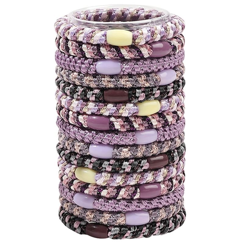 SOHO Kenlee Hair elastics - Purple (15 pcs) - Hair Accessories | Fashiongirl