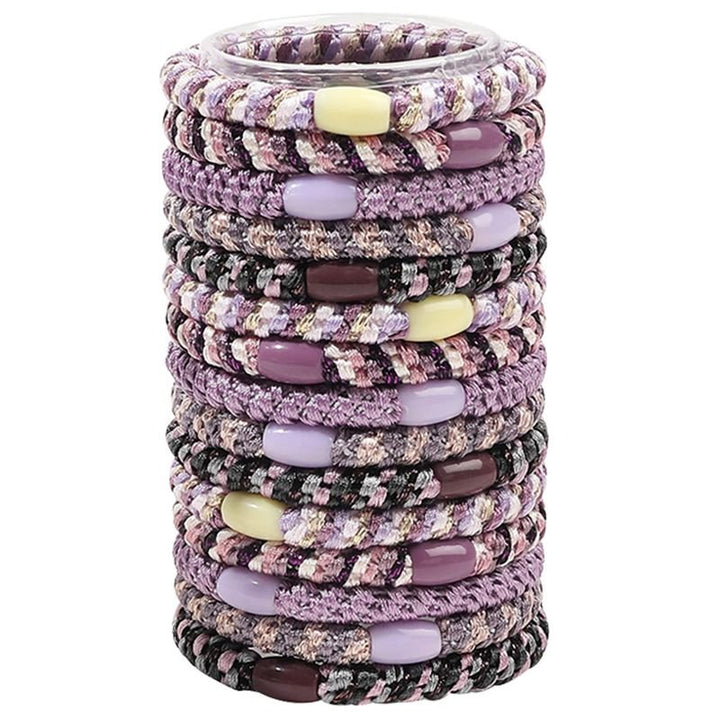 SOHO Kenlee Hair elastics - Purple (15 pcs) - Hair Accessories | Fashiongirl