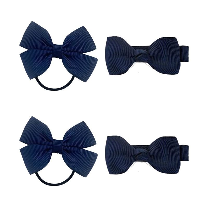 SOHO Kirby Bow Hair elastics and hair clips - Denim - Hair Accessories | Fashiongirl