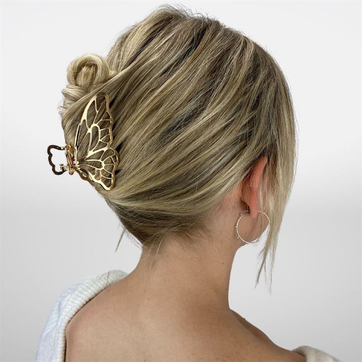 SOHO Metal Butterfly Hair Claw - Gold - Hair Accessories