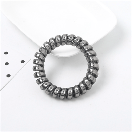 SOHO Metallic Spiral Hair elastics 3 pcs - Metal Grey - Hair Accessories | Fashiongirl