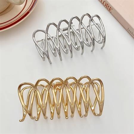 SOHO Olive Metal Hair Claw - Gold - Hair Accessories
