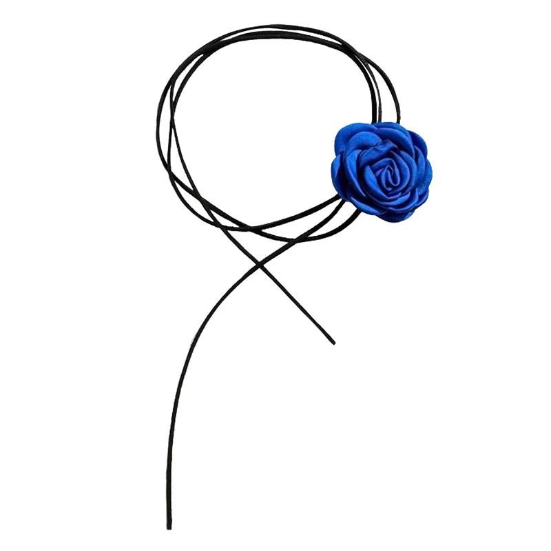 SOHO Rose Choker Necklace - Blue - | Fashiongirl