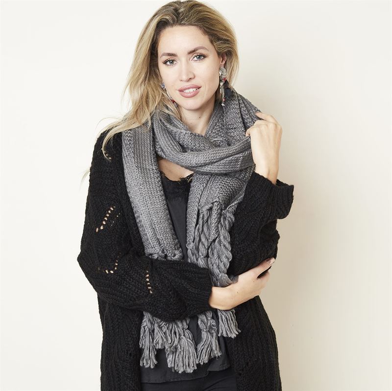 SOHO Scarf 180 x 50 cm - Grey - | Fashiongirl