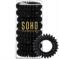 Élastiques à cheveux SOHO Spiral, noir - 8 pièces - Accessoires pour cheveux | Fashiongirl