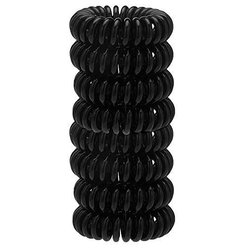 SOHO Spiral Hair elastics, Black - 8 pcs. - Hair Accessories | Fashiongirl