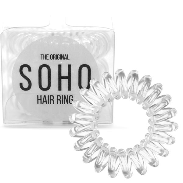 SOHO Spiral Hair elastics - Clear (3 pcs) - Hair Accessories | Fashiongirl