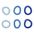 SOHO Thia Élastiques à cheveux en spirale, 6 pièces - Bleu - Accessoires pour cheveux | Fashiongirl