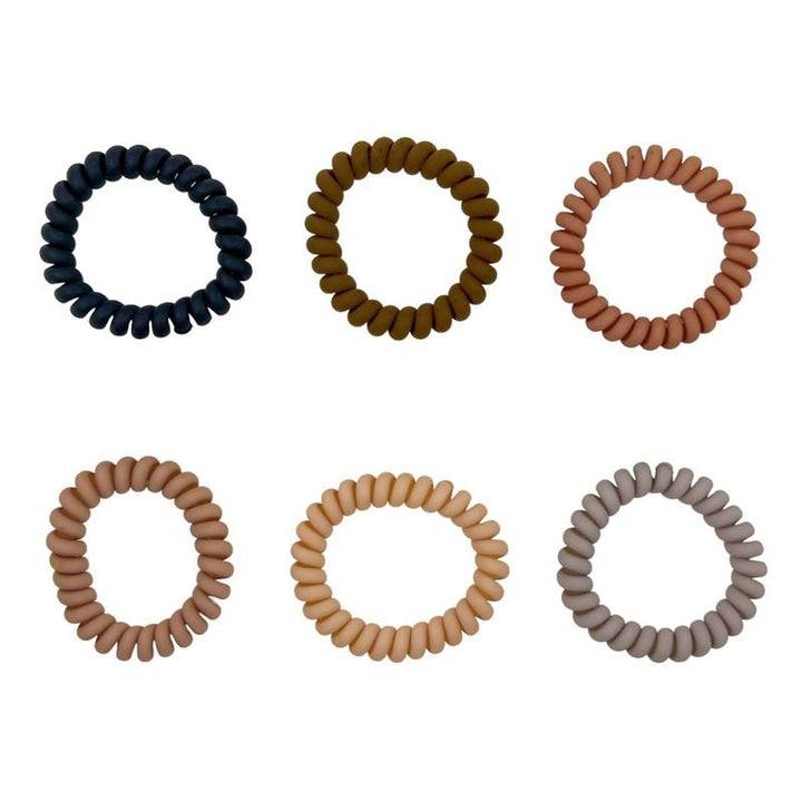 SOHO Thia Élastiques à cheveux en spirale, 6 pièces - Earth - Accessoires pour cheveux | Fashiongirl